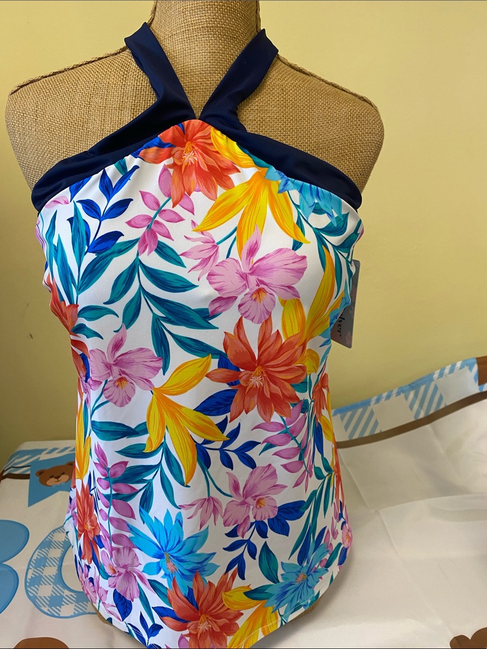 Tropical Floral swim Halter Top